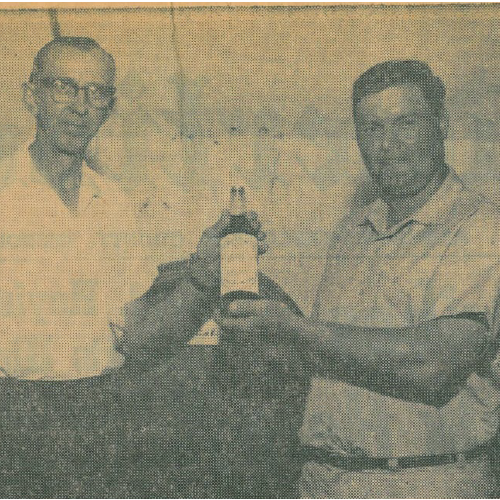 jim and betty held's first bottle of wine sold
